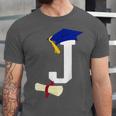 Kids Initial J Letter For Boys Preschool Graduation Kindergarten Unisex Jersey T-Shirt