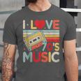 I Love 70's Music Retro Style Nostalgia Cassette 1970s Party Unisex Jersey T-Shirt