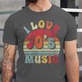 I Love 70's Music Retro Style Nostalgia Cassette 1970s Party Unisex Jersey T-Shirt