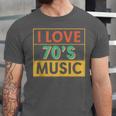 I Love 70's Music Retro Style Nostalgia Vibe 1970 70's Party Unisex Jersey T-Shirt