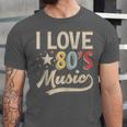 I Love 80's Music Retro Style Nostalgia Cassette 1980s Party Unisex Jersey T-Shirt