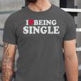 I Love Being Single Red Heart Anxious & Introvert Girl Club Unisex Jersey T-Shirt