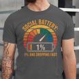 Low Social Battery Introvert Energy Unisex Jersey T-Shirt