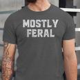 Mostly Feral Introvert Sarcastic Unisex Jersey T-Shirt Mostly Feral Introvert Sarcastic Unisex Jersey T-Shirt