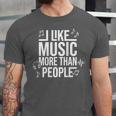 I Like Music More Than People Music Lover & Introvert Unisex Jersey T-Shirt