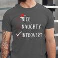 Nice Naughty Introvert List Christmas Introvert Unisex Jersey T-Shirt Nice Naughty Introvert List Christmas Introvert Unisex Jersey T-Shirt
