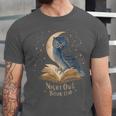 Night Owl Book Club Crescent Moon Late Night Reading Unisex Jersey T-Shirt Night Owl Book Club Crescent Moon Late Night Reading Unisex Jersey T-Shirt