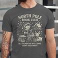 North Pole Book Club Christmas Elf Bookish Retro Graphic Unisex Jersey T-Shirt