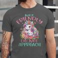 Not Friendly Do Not Approach Women & Girls Unicorn Cute Introvert & Humor Lovers For Women V-Neck Classic Fit Modern Short Sleeve Unisex Jersey T-Shirt