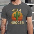 Not A Hugger Cactus Retro Sunset No Hugging Introvert Unisex Jersey T-Shirt Not A Hugger Cactus Retro Sunset No Hugging Introvert Unisex Jersey T-Shirt