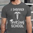 Nursing School Graduation Shirt I Survived RN Gift Unisex Jersey T-Shirt