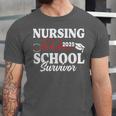 Nursing School Survivor 2025 RN ER Graduation Nurse Grad Unisex Jersey T-Shirt