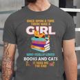 Once Upon A Time There Was A Girl Who Loves Books And Cats Unisex Jersey T-Shirt