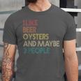 Oysters And Beer Lovers Introvert Quote Vintage Retro Unisex Jersey T-Shirt Oysters And Beer Lovers Introvert Quote Vintage Retro Unisex Jersey T-Shirt