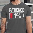 Patience 1 Battery Low Mood Tired Introvert Humor Unisex Jersey T-Shirt Patience 1 Battery Low Mood Tired Introvert Humor Unisex Jersey T-Shirt