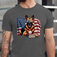 Patriotic German Shepherd Dog Books Baseball American Flag Unisex Jersey T-Shirt