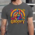 Peace Sign Groovy Vibes Costume Nostalgia Tie Dye Fashion Unisex Jersey T-Shirt