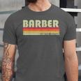 Personal Christmas Retro Vintage Graduation BARBER Job Title Profession Birthday Worker Idea Unisex Jersey T-Shirt