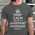 Personalized Keep Calm Graduation Christmas Team Assistant Manager Job Title Profession Birthday Unisex Jersey T-Shirt