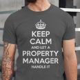 Personalized Keep Calm Graduation Christmas Team PROPERTY MANAGER Job Title Profession Birthday Unisex Jersey T-Shirt