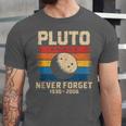 Pluto Never Forget Space Nostalgia Astronomy Humor Unisex Jersey T-Shirt