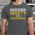Powered By Anxiety And Awkwardness Social Anxiety Introverts Unisex Jersey T-Shirt