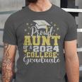 Proud Aunt Of 2024 College Graduate Family 24 Graduation Unisex Jersey T-Shirt