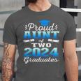 Proud Aunt Of Two 2024 Graduate Class 2024 Graduation Family Unisex Jersey T-Shirt