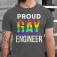 Proud Gay Engineer LGBTQ Rainbow Engineering Graduation Unisex Jersey T-Shirt