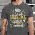 Proud Grandma Of Two 2024 Graduate Class 2024 Graduation Unisex Jersey T-Shirt