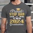 Proud Step Dad Of Two 2024 Graduate Class 2024 Graduation Unisex Jersey T-Shirt