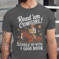 Read 'Em Cowgirl Saddle Up With A Good Book Rodeo Bookworm Unisex Jersey T-Shirt Read 'Em Cowgirl Saddle Up With A Good Book Rodeo Bookworm Unisex Jersey T-Shirt