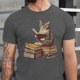Reading Cat Book Lover Unisex Jersey T-Shirt