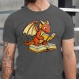 Reading Dragon Book Lover Bookworm Reader Unisex Jersey T-Shirt