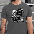 READING IN PEACE RIP Introvert Skeleton Read Book Meme Unisex Jersey T-Shirt