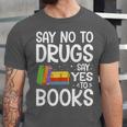 Red Ribbon Week Say No To Drugs Say Yes To Books Drug Free Unisex Jersey T-Shirt