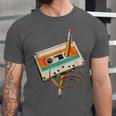 Retro Cassette Tape & Pencil Rewind Nostalgia Party 80s 90s Unisex Jersey T-Shirt