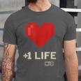 Retro Gamer 1 Life Pixel Heart – 8-Bit Gaming Nostalgia Unisex Jersey T-Shirt