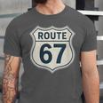Retro Route 67 Highway Sign Vintage Road Nostalgia Unisex Jersey T-Shirt Retro Route 67 Highway Sign Vintage Road Nostalgia Unisex Jersey T-Shirt