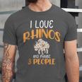 I Like Rhinos And Maybe 3 People Introvert Animal Unisex Jersey T-Shirt