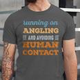 Running On Angling Social Introvert Humor Vintage Unisex Jersey T-Shirt Running On Angling Social Introvert Humor Vintage Unisex Jersey T-Shirt