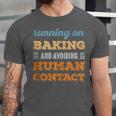 Running On Baking Social Introvert Humor Vintage Unisex Jersey T-Shirt Running On Baking Social Introvert Humor Vintage Unisex Jersey T-Shirt