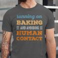Running On Baking Social Introvert Humor Vintage Unisex Jersey T-Shirt