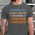 Running On Paper Crafts Social Introvert Humor Vintage Unisex Jersey T-Shirt