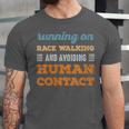 Running On Race Walking Social Introvert Humor Vintage Unisex Jersey T-Shirt