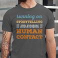 Running On Storytelling Social Introvert Humor Vintage Unisex Jersey T-Shirt Running On Storytelling Social Introvert Humor Vintage Unisex Jersey T-Shirt
