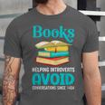 Sarcastic Books Anti Social Introvert Book Conversation Unisex Jersey T-Shirt Sarcastic Books Anti Social Introvert Book Conversation Unisex Jersey T-Shirt