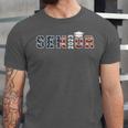 Senior 2023 American Flag USA Graduation Class Of 2023 Women Kids Men Unisex Jersey T-Shirt