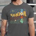 Senior 2024 Groovy Retro Class Of 2024 Graduation Senior 24 Unisex Jersey T-Shirt
