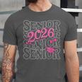 Senior 2026 Class Of 2026 Coquette Pink Bow Graduation Moms Unisex Jersey T-Shirt